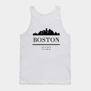 BOSTON MASSACHUSETTS BLACK SILHOUETTE SKYLINE ART Tank Top